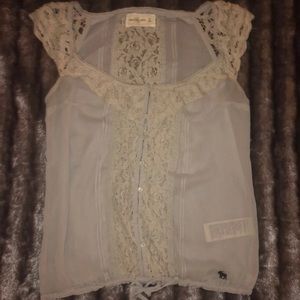 Abercrombie Layer Laced Sleeve Top